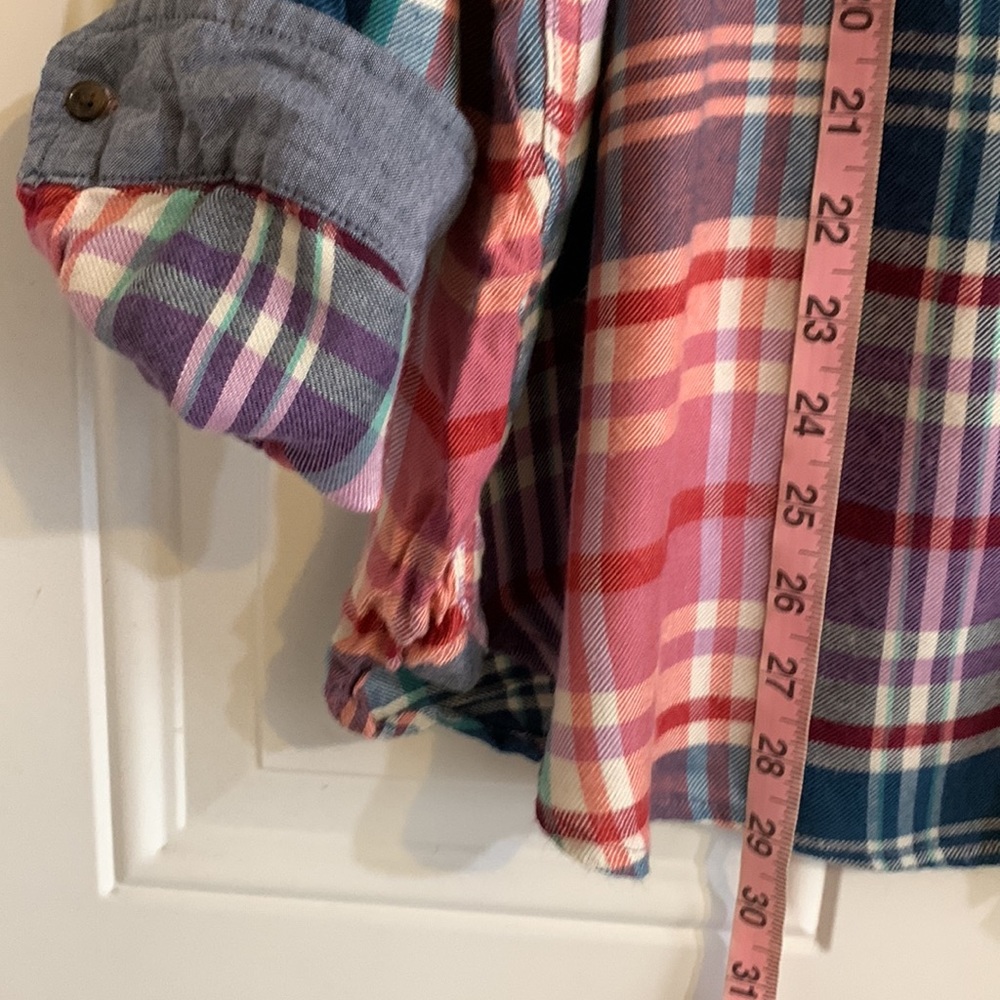 Lucky Brand Plaid Split Back Flannel Button Down Shirt Women’s Top Size XL - Picture 4 of 10